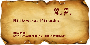 Milkovics Piroska névjegykártya