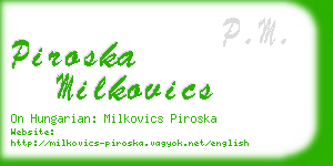 piroska milkovics business card